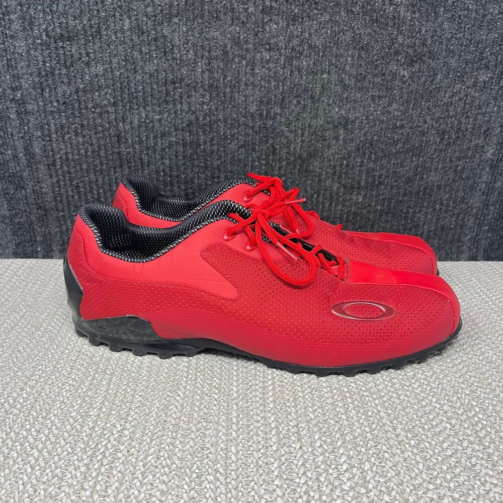 Oakley Cipher Golf Shoes Nano Spike Cleatless Red Black Athletic Mens 14 US